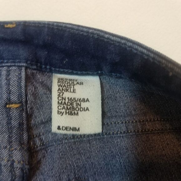 H&M &Denim Skinny Regular Waist Ankle Jeans Size 27 - Picture 5 of 6